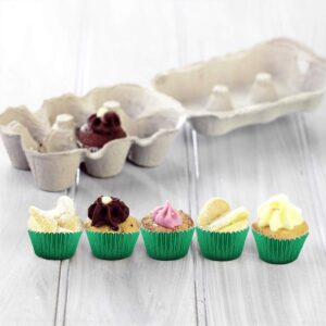 Cupcake Liners Green,GOLF Standard Size Green Foil Cupcake Liners Wrappers Metallic Baking Cups,Muffin Paper Cases, 100 Pack