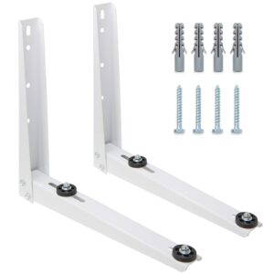 air conditioner support brackets (2 pcs, 17.7" x 15.4") window ac bracket stand for mounting outdoor ac unit (12-18,000 btu, 117 kg max weight) weather proof shelf to protect from dirt and vandalism