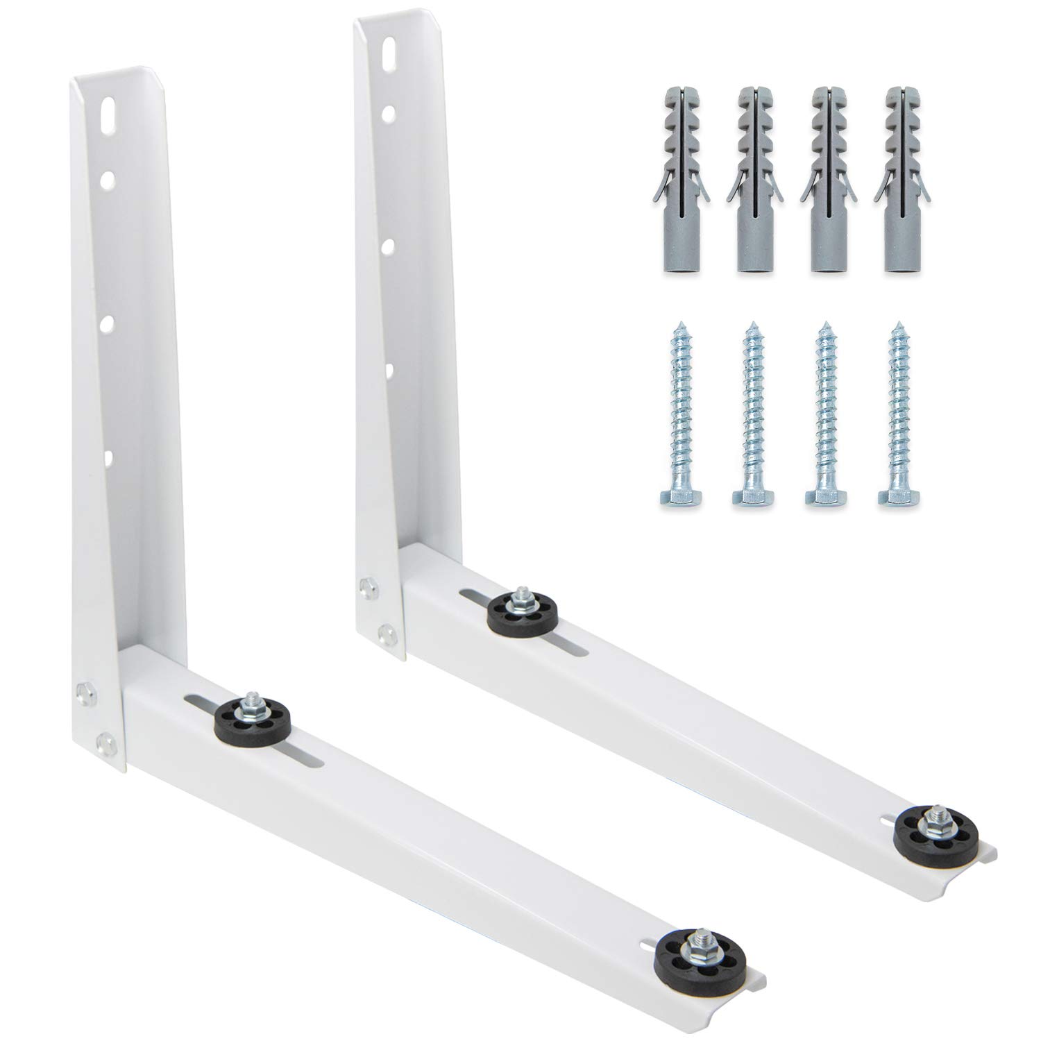 Air Conditioner Support Brackets (2 Pcs, 17.7" x 15.4") Window AC Bracket Stand for Mounting Outdoor AC Unit (12-18,000 BTU, 117 KG Max Weight) Weather Proof Shelf to Protect from Dirt and Vandalism