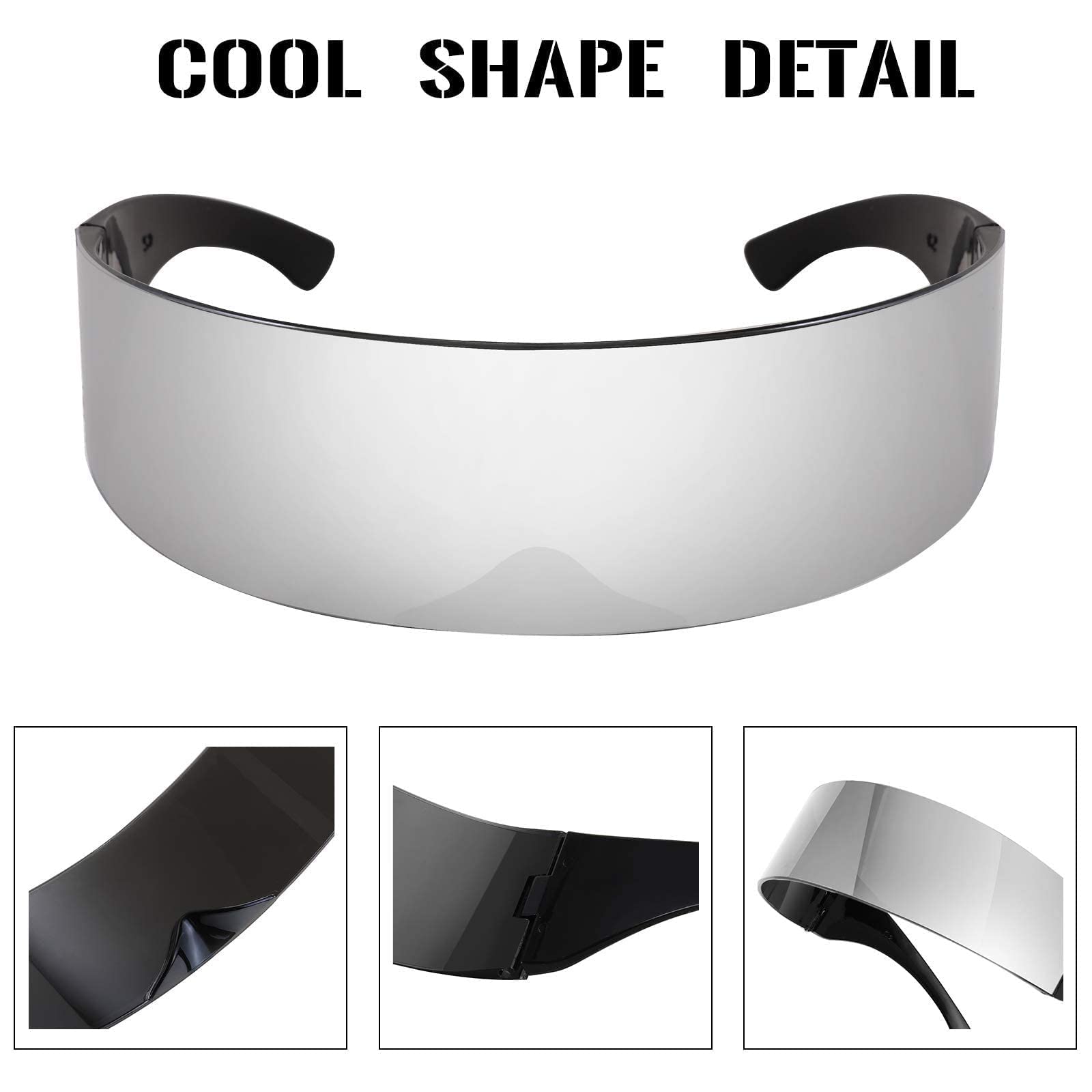 FEISEDY 80s Futuristic Cyclops Cyber Visor Sunglasses Men Women Punk Style Cosplay B2740