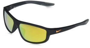 nike brazen fuel rectangular sunglasses, matte obsidian, 62/14/130