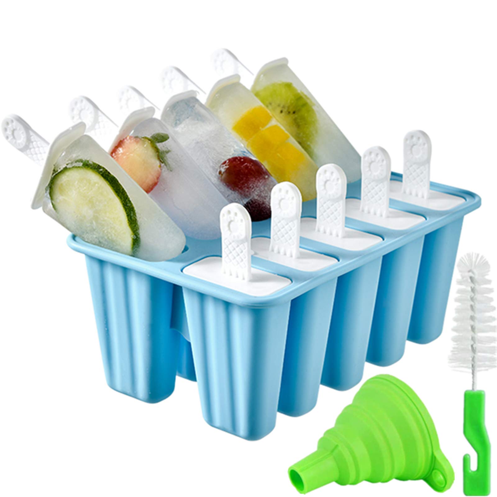 Popsicle molds,10 Pieces Popsicle Molds Silicone BPA Free Ice Pop Easy Release Popsicle Molds，15 sticks Ice Pop Easy Release，Ice Molds