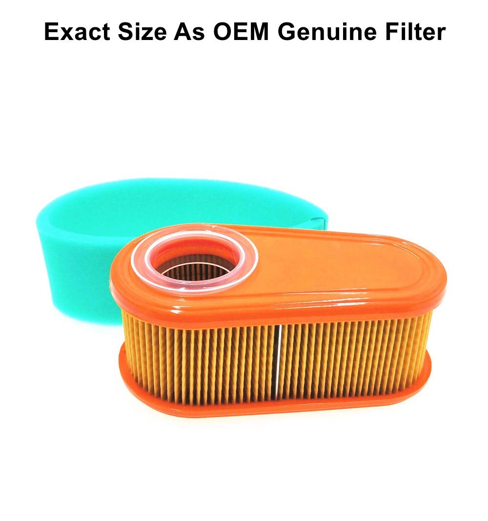 MOWFILL 2 Pack 795066 Air Filter Replace for BS 5419,796254 OEM Air Cleaner Cartridge with 796254 Pre Filter Fits Lawn Mower Air Cleaner Element