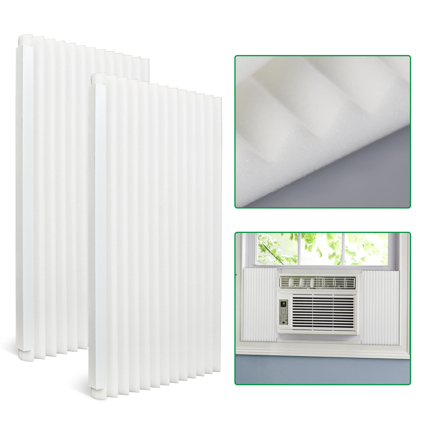 Forestchill Window Air Conditioner Side Panels, Universal Window AC Insulation Foam Panels, Pack of 2 Insulated Window AC Side Panels, 17 x 9 x 7/8 inches