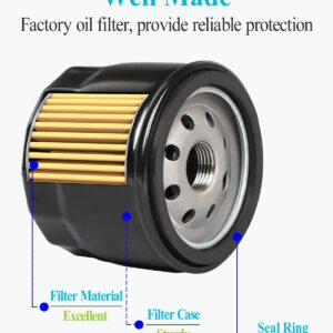 HOODELL 4 Pack 12 050 01-S Oil Filter, Professional Factory Oil Filter Fits Kohler Engine Troy Bilt Bronco 12 050 01 1205001-S 12 050 01-S1, Lawn Mower Oil Filter