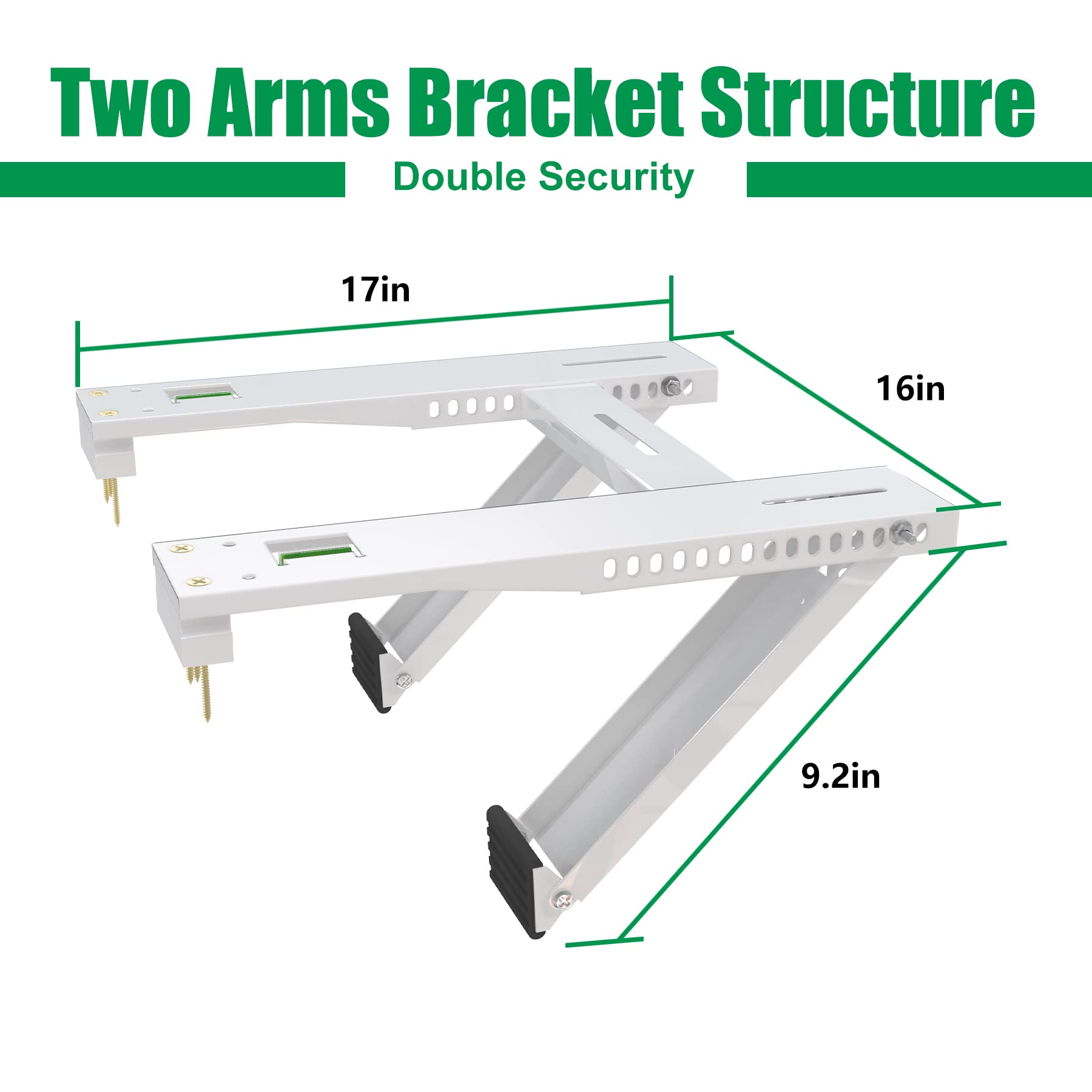 Forestchill Window Air Conditioner Bracket, Heavy Duty Window AC Support Bracket with 2 Arms, Universal Fit 5,000 to 22,000 BTU A/C Units, Up to 200 lbs