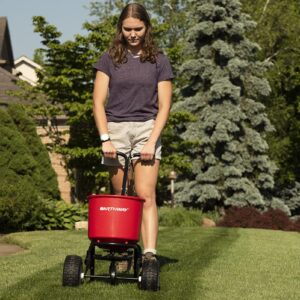 EarthWay 2600A-Plus 40 LB (18 KG) Walk-Behind Broadcast Fertilizer Spreader, Garden Seeder, Salt Spreader with 9 inch Pneumatic Tires, Made in America