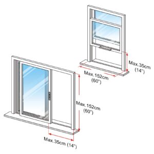 HOOMEE Air Lock for Portable Air Conditioner,Window Seal for Mobile Air Conditioning. Max Size 14x60 Inch