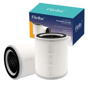 flintar tpap001 h13 true hepa replacement filter, compatible with toppin tpap001 air purifier comfy air c2, 3-in-1 h13 true hepa filter set, part # tpff001, 2-pack