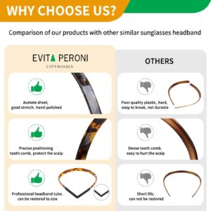 EVITA PERONI Hair Band for Eyewear, No Pressure, Non Slip Fashion Thin Headbands for Women - Tortoise - Hairband for Women's Hair