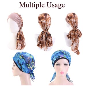 Gragengs Headwear for Women Sleep Beanie Head Scarf for Bald Wraps Cancer Hats Turbans (Khaki)