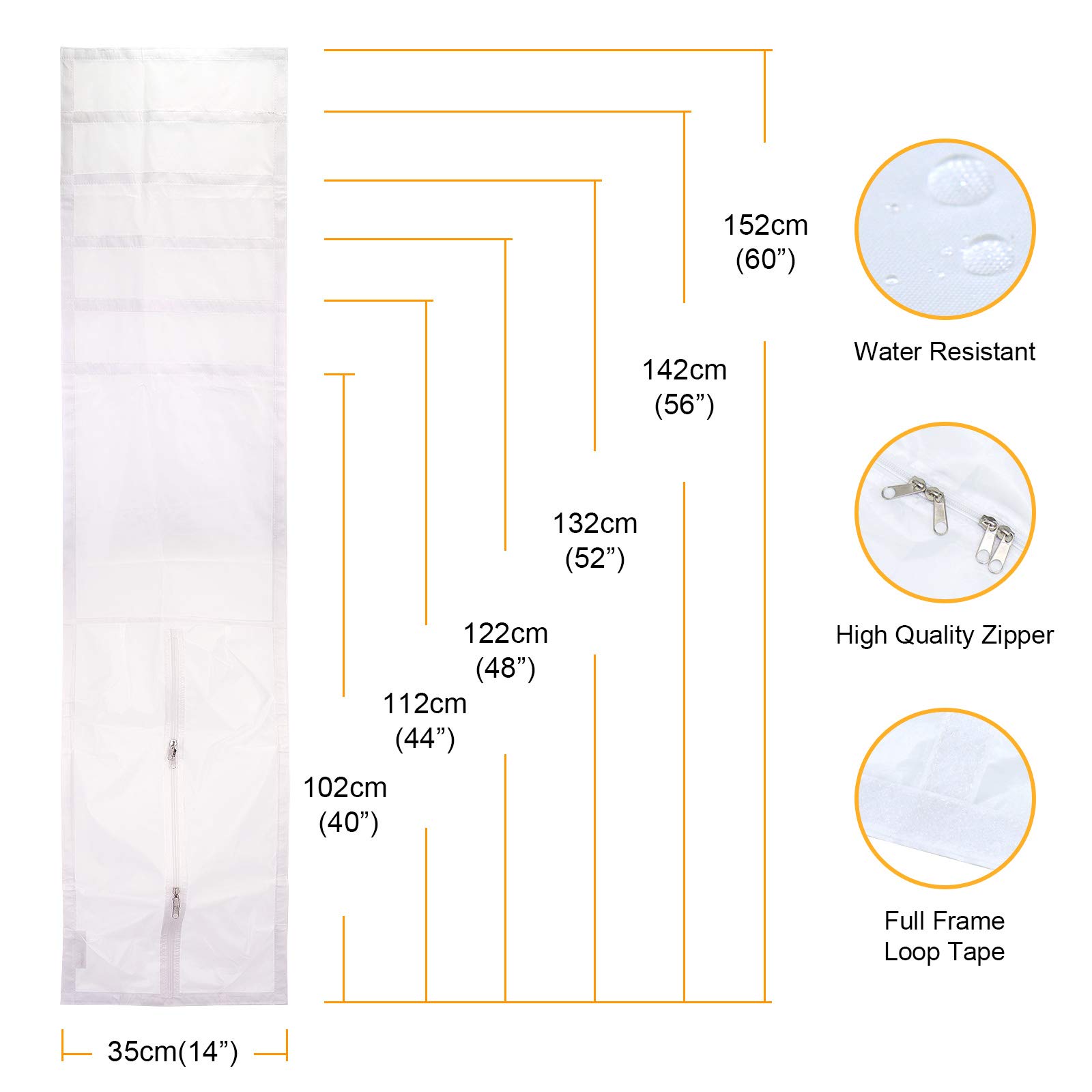 HOOMEE Air Lock for Portable Air Conditioner,Window Seal for Mobile Air Conditioning. Max Size 14x60 Inch