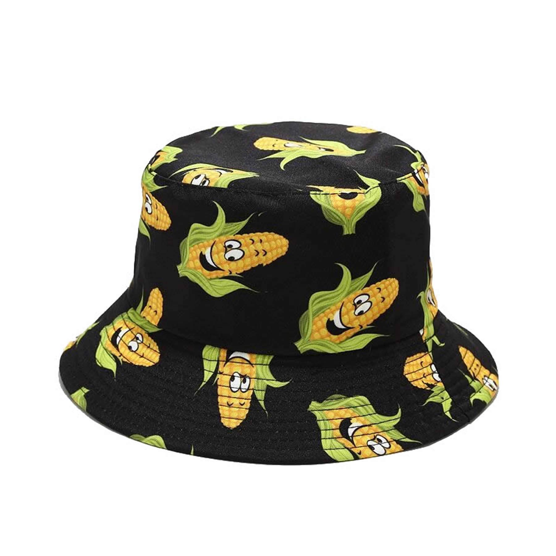 Corn Cob Fisherman Hats Summer Travel Bucket Beach Sun Hat Outdoor Cap for Women Kids Teen Girls