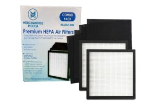 merchandise mecca complete replacement filter kit - 2 hepa filters & 4 carbon pre-filters compatible with oreck wk01234qpc fits airvantage wk10002qpc / airvantage plus pet wk10052qpc air purifiers