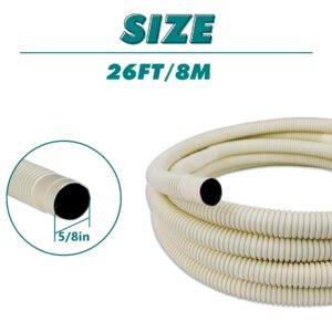 Daisypower Air Conditioner Drain Hose Pipe,26ft for Mini-Split Ductless AC, Heat Pump System,Cooling Only