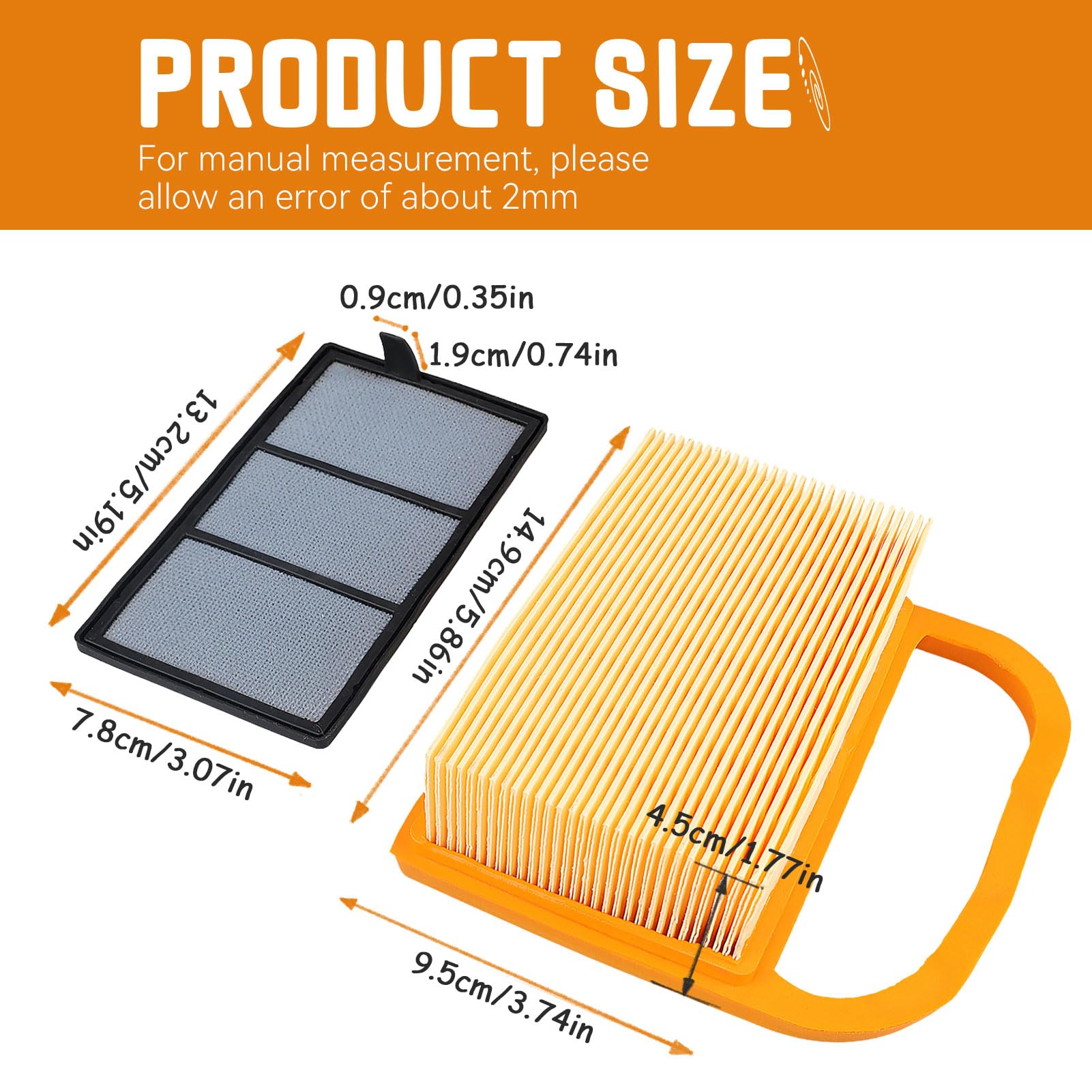 Air Filter + Pre Filter for Stihl TS410 TS420 TS 420 TS 410 TS410Z TS420Z TS480 TS500i Replace 4238 141 0300 Concrete Cut Off Saw