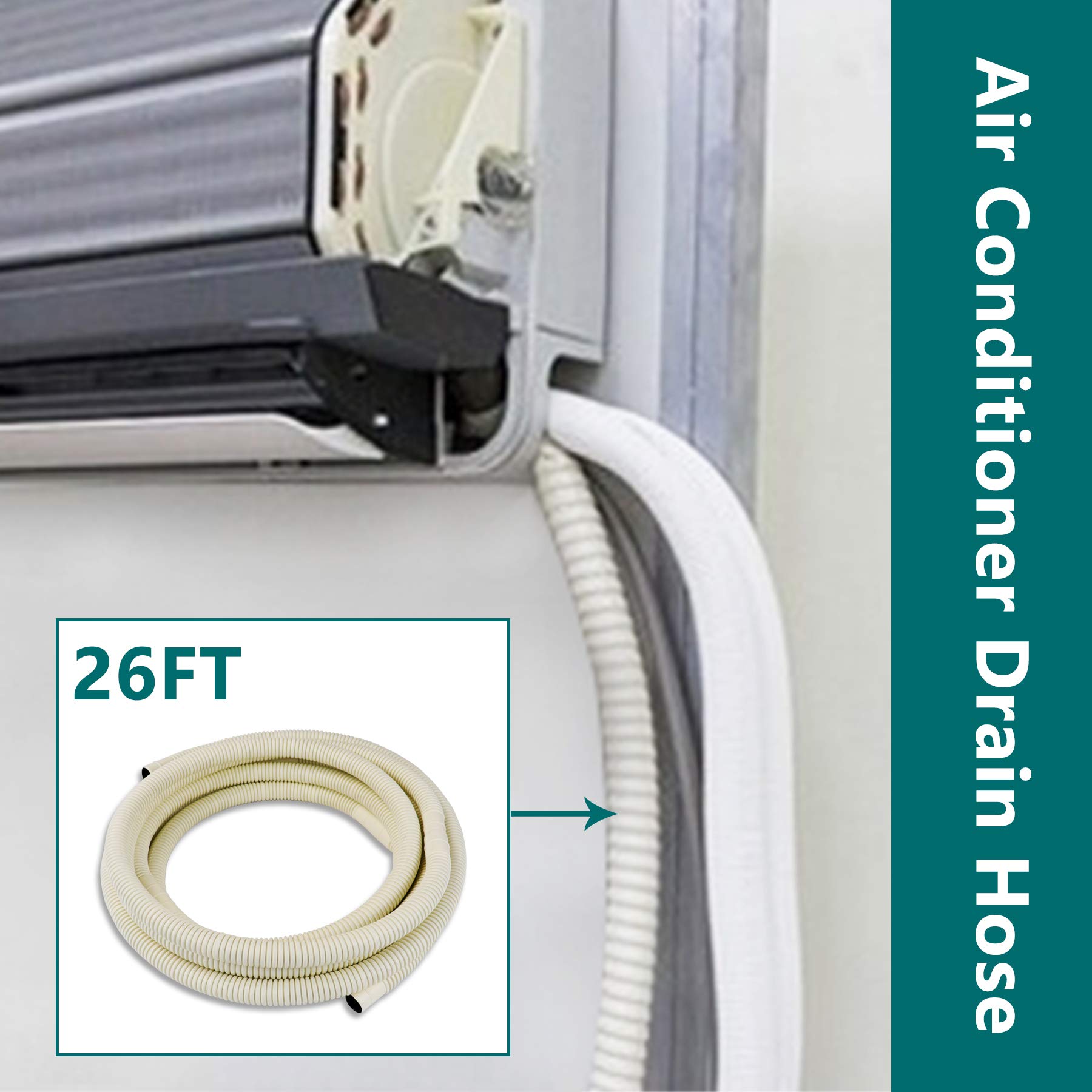 Daisypower Air Conditioner Drain Hose Pipe,26ft for Mini-Split Ductless AC, Heat Pump System,Cooling Only