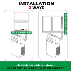 Forestchill Portable Air Conditioner Window Seal Plates Kit for 5.9" Diameter Exhaust Hose, Universal AC Vent Kit for Sliding Windows and Hung Windows, Adjustable Length Sealing Panels for Mobile A/C