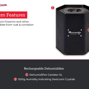 Hornady Reusable Canister Dehumidifier 1500G, 95906 - Portable, Easy to Use Moisture Absorbers for Gun Safes & Cabinets - Prevent Moisture Damage for Gun Safe Accessories, Firearms in Your Gun Vault