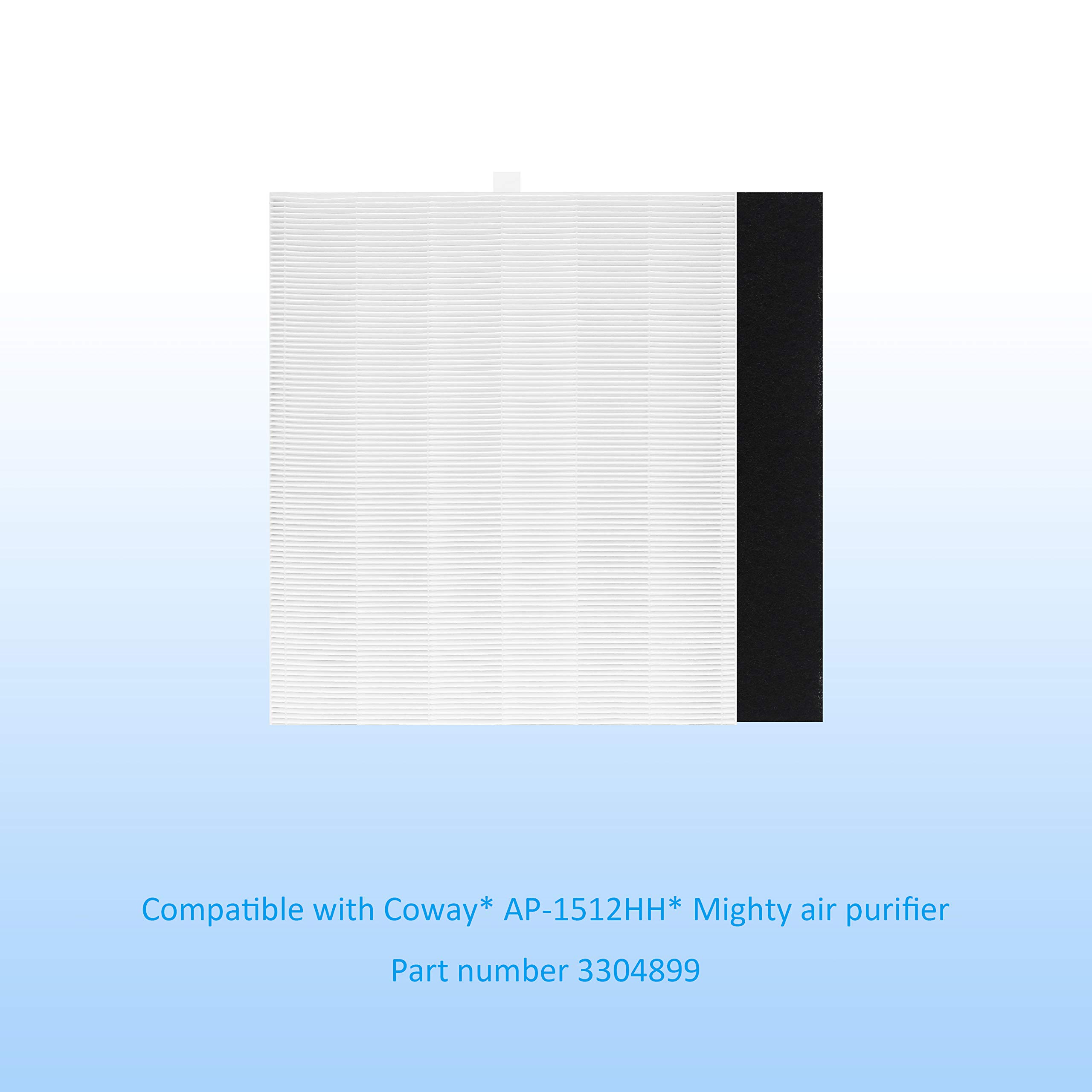 AP-1512HH True HEPA Replacement filter, Compatible with Coway Airmega AP-1512HH, AP-1512HH-FP, AP-1518R, AP-1519P, Item NO #3304899 (2 HEPA Filters + 4 Odor Pre-filters)