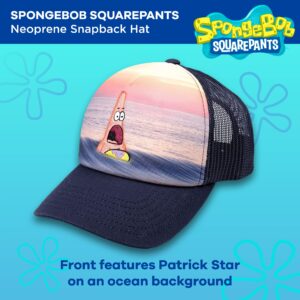 Spongebob Squarepants Trucker Hat, Patrick Star Adjustable Snapback Baseball Cap, Navy Blue, One Size