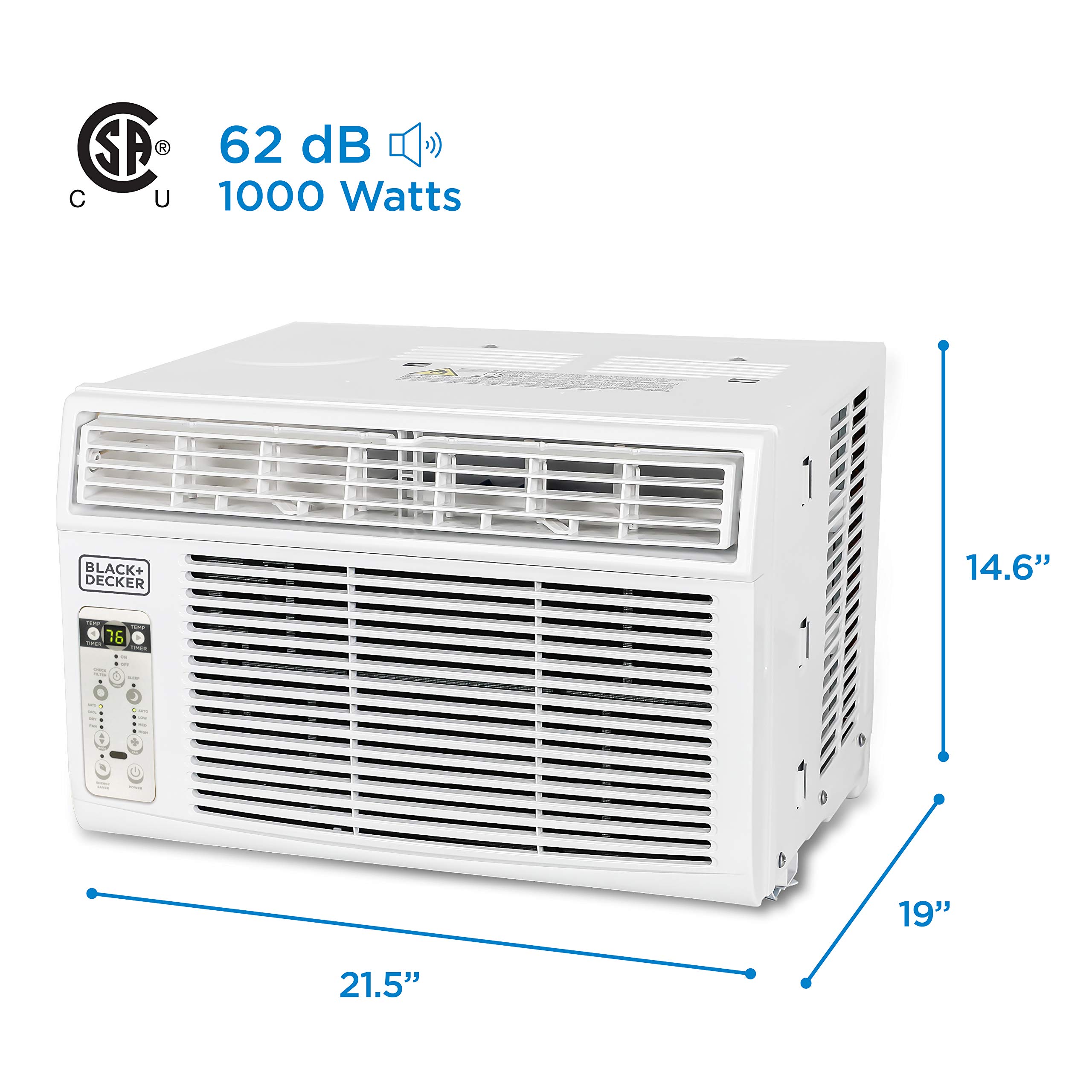 BLACK+DECKER BD145WT6 Window Air Conditioner with Remote Control, 14500 BTU, Cools Up to 700 Square Feet, White