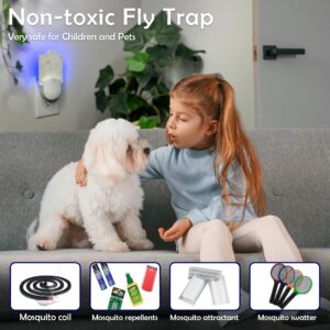 SmartCatch Flying Insect Trap Plug-in for Gnats, Fruit Flies, Mosquito, House Flies - UV Light, Indoor, Odorless and Mess Free-1 Device + 3 Glue Cards