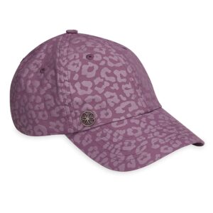 gaiam quick-dry running cap with ponytail hole - trendy leopard print for women