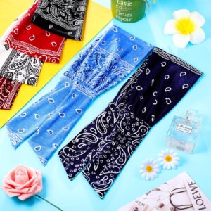 WILLBOND 6 Pieces Tie Headband for Women, Adjustable Headbands, Knotted African Headbands, Yoga Elastic Non Slip Floral Hair Bands for Running Hiking Cycling Workout (Paisley Patterns)