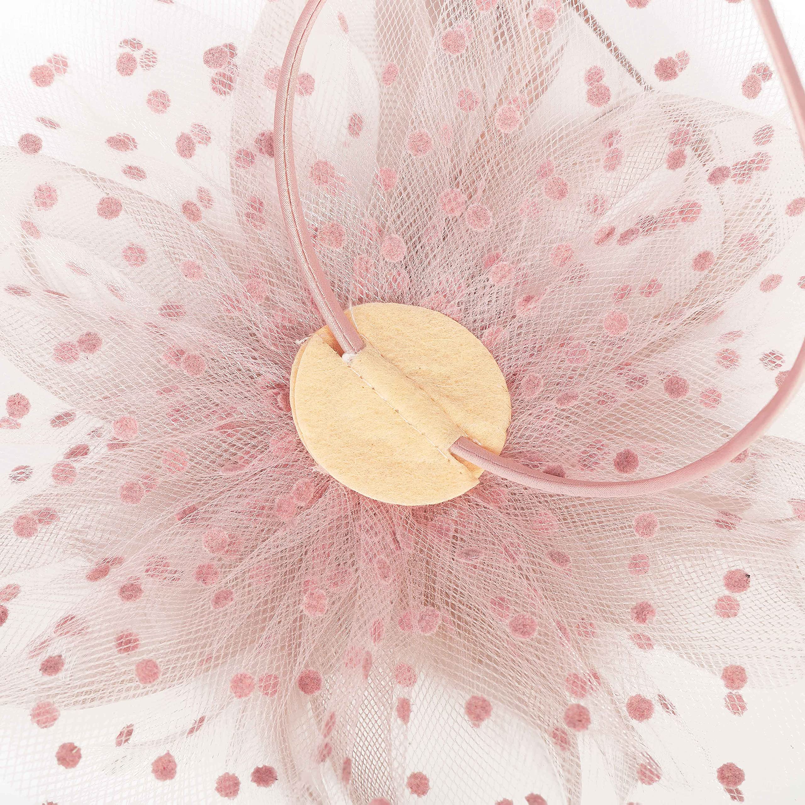 Zivyes Blush Pink Fascinators Hat for Women Tea Party Headband Kentucky Derby Wedding Cocktail Flower Mesh Feathers Hair Clip