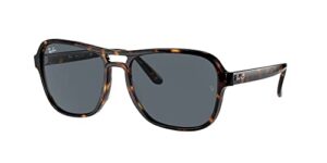 ray-ban rb4356 state side square sunglasses, havana/blue, 58 mm