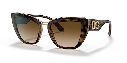 Dolce & Gabbana Women's Round Fashion Sunglasses, Havana/Gradient Brown, One Size