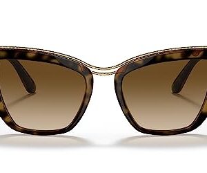 Dolce & Gabbana Women's Round Fashion Sunglasses, Havana/Gradient Brown, One Size