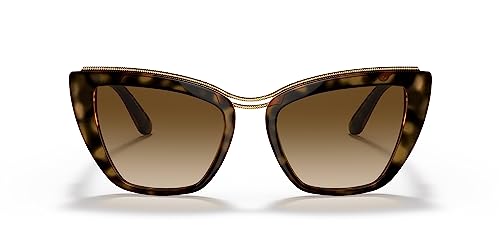 Dolce & Gabbana Women's Round Fashion Sunglasses, Havana/Gradient Brown, One Size