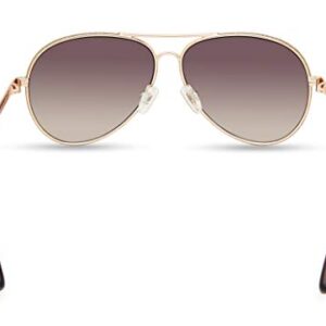 GUESS Women's Classic Aviator Pilot Sunglasses, Gold, 58mm