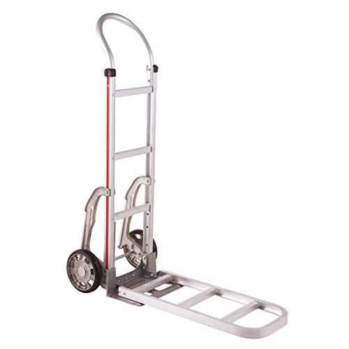 Magliner 2-Wheel Hand Truck with Horizontal Loop Handle, 14" x 7.5" Aluminum Nose, 8" Mold-On Rubber Wheels, Stair Climbers, Folding Nose Extension, 500 lb. Capacity