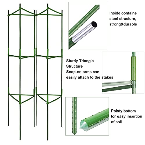 Tomato Cage, 3-Pack Garden Plant Support Tomato Cage, Garden Trellis for Climbing Plants, Plant Trellis Kits Plant Stakes & Support for Vertical Climbing Plants