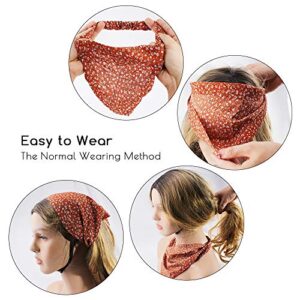 TOBATOBA Floral Hair Scarf Headband 5 Pcs Hair Bandanas Chiffon Boho Headbands for Women Elastic Head Bandana for Women Girls Hair Accessories