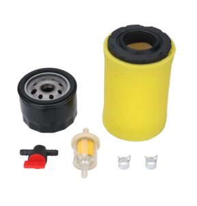 sgbtb air filter with tune up kit, compatible with briggs and stratton 591334 492932 696854, john deere d100 d110 d125 d130, husqvarna yth22v46, lawn mower oil filter