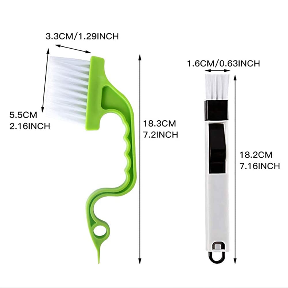 Crevice Gap Cleaning Brush Tool, 6pcs Hand-held Groove Gap Cleaning Tools, 2 in 1 Dustpan Cleaning Brushes, Shutter Door Window Track Kitchen Cleaning Brushes Kit