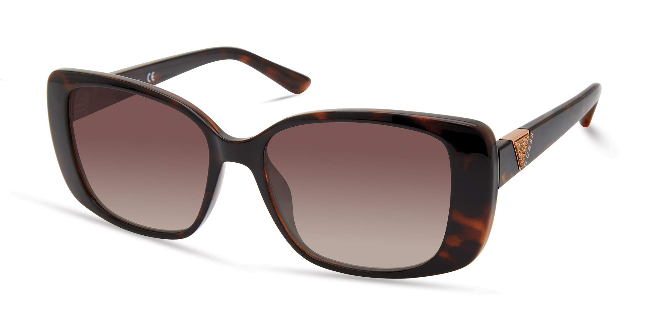 GUESS Women's Rectangular Sunglasses, Dark Havana, 53mm