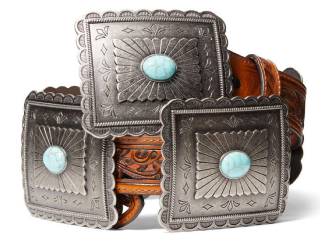 Ariat Women's Turquoise Concho Western Belt Tan Large