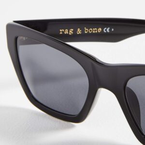 rag & bone Women's RNB 1046GS Sunglasses, Black, One Size