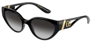 dolce & gabbana women's round fashion sunglasses, black/gradient grey, one size