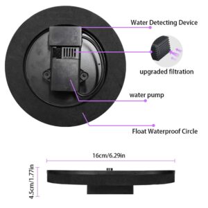 Solar Fountain, 1.4W Solar Powered Circle Garden Water Pump with 6 Nozzle, Anti-collision Bar, Floating Fountain Pump Kit for Bird Bath, Pond Garden Decor, Aquarium, Fish Tank