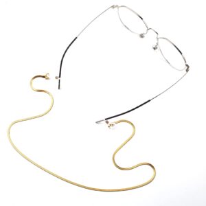 VeekyVicky Glasses Chain 2 Packs Eye Glasses Holders around Neck for Men Women 14K Gold Plated and Silver Color (2.5mm)