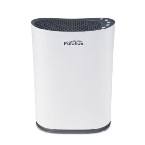 purafide xp280 veteran owned 2-yr h13 hepa 3-stage filtration air purifier with elegant old fashion control buttons for 1700 sq ft coverage. home, bedroom, pets, dust (1, white)