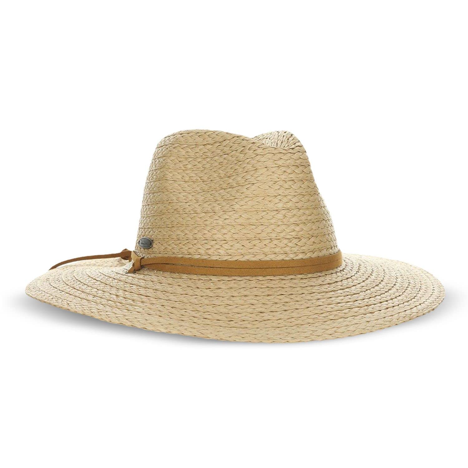 Panama Jack Women's Sun Hat - Paper Braid Straw, Safari, 3 1/2" Big Brim (Tea)