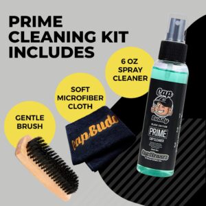 BallcapBuddy - Prime Hat Cleaner Kit, Hat Care for Any Colored Cap, Hat Deodorizer & Cleaner with Brush, Soft Microfiber Cloth & 6 Oz Spray Cleaner, Black Edition, 1 Kit, Made in USA