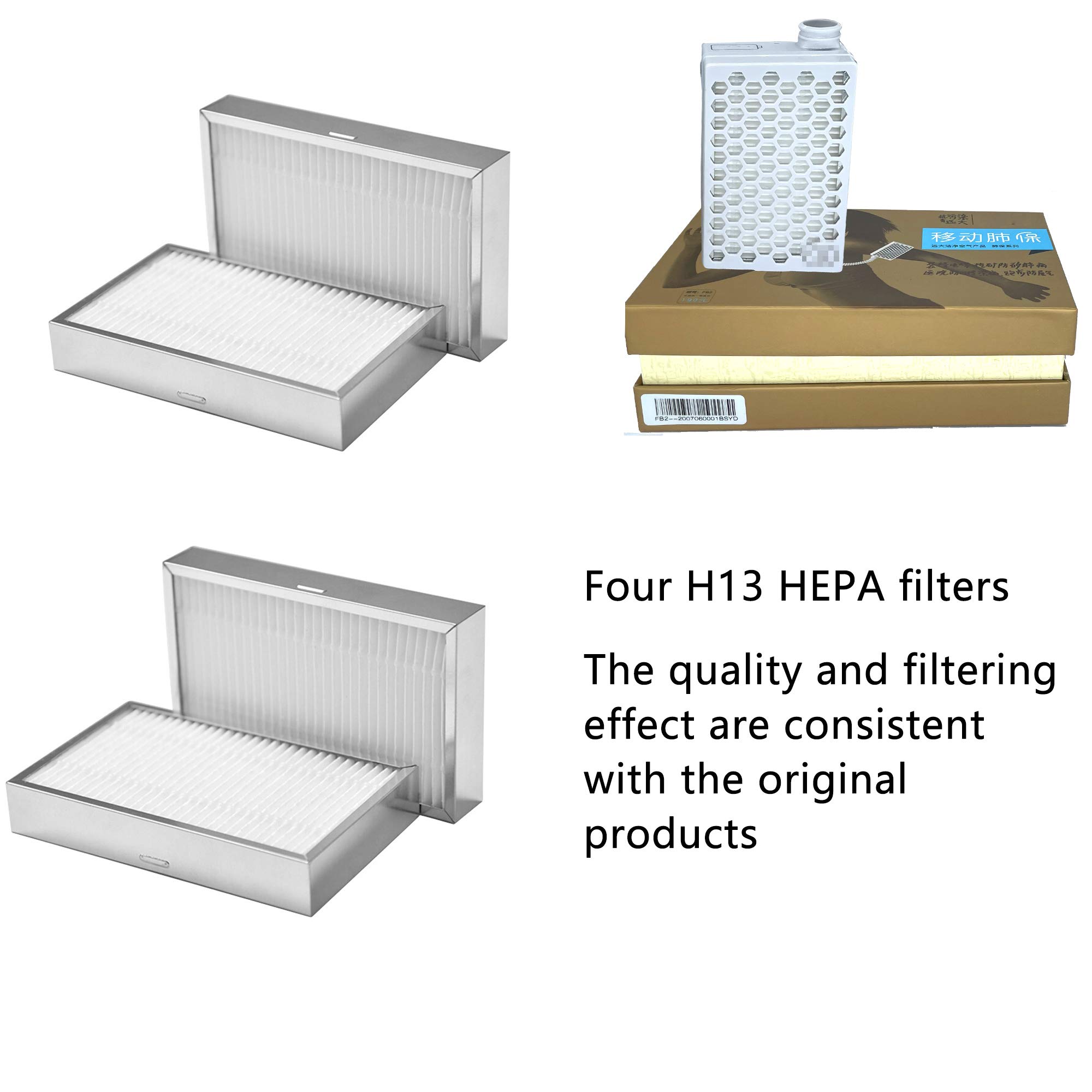 （4-Pack）Rsenr H13 HEPA Filter Compatible with Rsenr R18 and BROAD AirPro Filter,Compatible Rsenr R18 and BROAD FB2 Electric AirPro Accessories